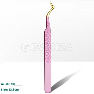 แหนบต่อขนตาสแตนเลสแบบมืออาชีพ ปลายไฟเบอร์แม่นยำ เครื่องมือต่อขนตาแบบโค้ง สำหรับต่อขนตาแบบวอลลุ่ม ทนทาน ใช้งานได้นาน - Product Image 5