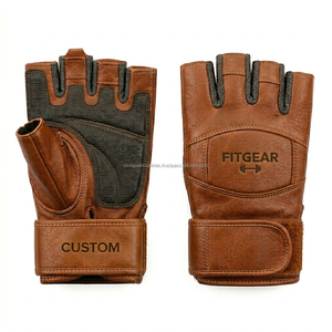 Premium Leather Workout <b>Gloves</b> Custom Embroidered Logo Padded Gym Training <b>Gloves</b> OEM Wholesale - Product Image 4