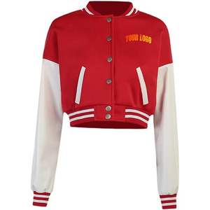 Veste courte de style universitaire pour femmes, tendance, décontractée, à manches longues, pour adultes et filles - Product Image 1