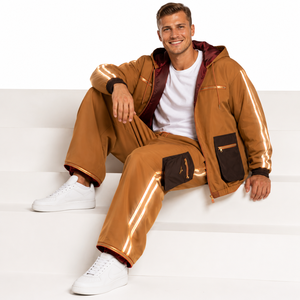 Wholesale OEM Private Label Custom for Logo Regular Fit Men's Hooded <b>Windbreaker</b> Set Elastic Cuff Drawstring Hem - Product Image 5