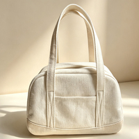 Sac fourre-tout en toile 12 oz avec fermeture éclair, doublure en polyester, sac à main tendance pour femme, idéal pour le shopping, les voyages et l'usage quotidien