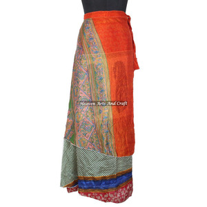New Eco Friendly Girl's Wear Beach Sari Reversible Long <b>Wrap</b> <b>Skirts</b> Rajasthani Multi-layer Saree Art Silk Long <b>Wrap</b> Indian - Product Image 1