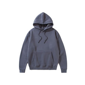 Sweat-shirts à capuche pour hommes de qualité supérieure, 100% coton, fermeture éclair, fabrication directe, grandes tailles, coupe classique, couleur unie, en polaire tricotée pour l'hiver - Product Image 1