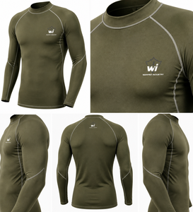Custom MMA Rash Guard <b>Compression</b> <b>Shirt</b> UPF50+ Breathable Quick Dry Polyester/Nylon 240G Private Label Silk Screen Printed BJJ G - Product Image 5