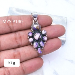 จี้เงินแท้ 925 ดีไซน์สวยงาม พร้อมอัญมณีสีม่วง ดาเลีย เทอร์ควอยซ์ ขายส่งจี้พลอย จี้เครื่องประดับ จำนวนมาก - Product Image 1
