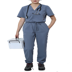 Vente en gros ODM – Ensembles d'uniformes infirmiers unisexes en tissu tissé Spandex/Coton – Tenues de travail hospitalières pour le personnel médical - Product Image 2