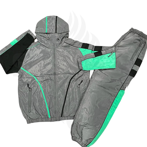 2026 Wholesale Printed Solid Color Block Windbreaker Suit Streetwear Full <b>Zip</b> Lightweight Tracksuits Nylon Custom Unisex - Product Image 3