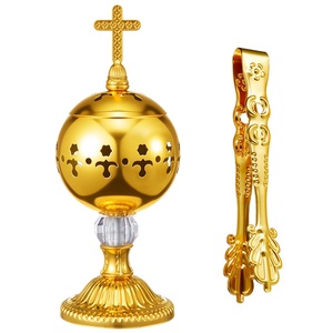 Brûleur d'encens en laiton pur de haute qualité avec finition polie, brûleur traditionnel en laiton vintage pour la décoration de la maison - Product Image 1