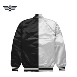 Veste bomber décontractée chauffante pour homme, col montant, logo brodé sur le devant, tissage non tissé uni, ample - Product Image 2