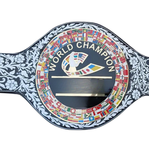 Ceinture de championnat de lutte de qualité supérieure, design floral noir et blanc, ceintures de championnat personnalisées plaquées or, haute qualité - Product Image 2