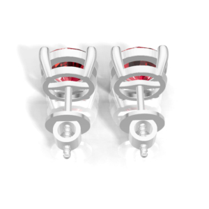 Boucles d'oreilles clous en rubis de laboratoire Heerani Jewels, plaqué argent sterling 925, sertissage griffe classique, pour femme, mariage, anniversaire, fête - Product Image 3
