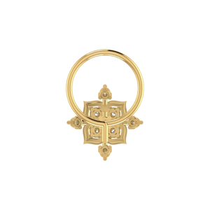 จิวจมูกเพชรแท้ 0.05 กะรัต ดีไซน์ Imperial Arc ทอง 14K ยี่ห้อ Ajretail - Product Image 5