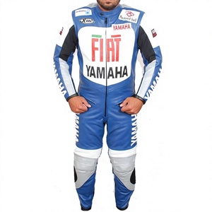 ชุดแข่งรถมอเตอร์ไซค์ Ramaha Fiat หนังแท้ 1 ชิ้น หนังวัว/หนังจิงโจ้ สำหรับขับขี่มอเตอร์ไซค์/จั๊มสูทขี่มอเตอร์ไซค์/ชุดสำหรับนักขี่มอเตอร์ไซค์ระดับมืออาชีพ - Product Image 1