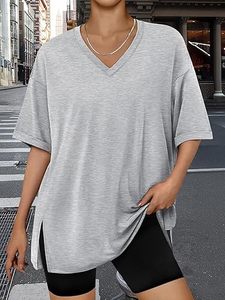 Oversized Crew Neck Tshirt Breathable Eco-Friendly Fabric Print Summer Tunic for Workout Gym Casual Home Wear - Product Image 2