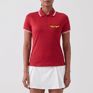 Camisetas Casuales de Mujer de Alta Calidad, Corte Regular, Transpirables, de Secado Rápido, Tejidas, con Logotipo Personalizado Impreso en DTF, Apliques Ecológicos - Product Image 1