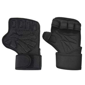Custom Leather <b>Half</b> Finger Gym Gloves with Personalized Logo for Unisex Weight Lifting Cycling & Fitness-Non-<b>Slip</b> Gym Glove - Product Image 4