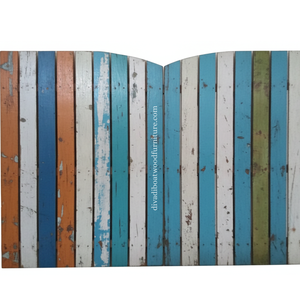 Cabecero de Cama de Madera de Barco Reciclada, Color Original, Diseño Rústico de Tablones Verticales, Diseño Sostenible y Ecológico, Montaje en Pared para Dormitorio - Product Image 3
