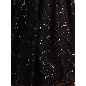 Fabuleuse robe de mariée en organza brodé noir Lehenga Choli avec Dupatta - Product Image 1