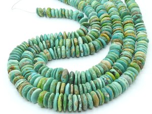 Natural Green Turquoise Polished Coin Wheel Shape Beads Smooth Arizona Turquoise Button Tire <b>Spacer</b> Bead 16 Inch 10-14MM Approx - Product Image 6