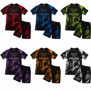 Conjunto Deportivo de Verano para Hombre, Camiseta y Pantalones Cortos de Compresión, Transpirables y Elásticos - Product Image 1