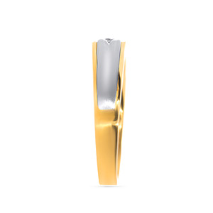 Peeping Shimmer <b>Men</b> Solitaire <b>Ring</b> Luxury 18K Two-Tone Yellow & White Gold Flush <b>Set</b> Round Brilliant Diamond <b>Ring</b> for <b>Men</b> - Product Image 4