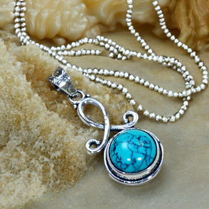 Colgante Turquesa Refinado Plata de Ley 925 Bohemio Con Plata 925 Joyería - Product Image 1