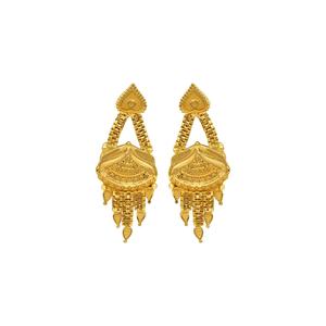 ชุดเครื่องประดับงานแต่งงานสำหรับผู้หญิง ดีไซน์ดอกไม้ ชุบทอง 14K 18K 24K แบบขายส่ง ชุดสร้อยคอและต่างหูทองเหลืองแบบดั้งเดิม - Product Image 5