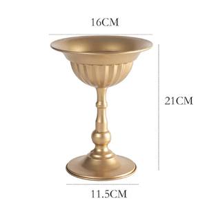 Glass Floral Bowl Centerpiece Compote Pedestal 7 Roman Style Gold Vintage Wedding <b>Vase</b> for Luxurious Table Settings <b>Vase</b> - Product Image 3