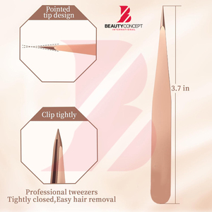 Pince à épiler de précision à pointe fine de qualité supérieure, en acier inoxydable, pour extensions de cils - Product Image 2