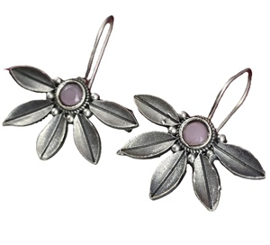 ARTS JEWELS Pendientes de Gancho con Diseño de Flor y Circonita, Chapados en Plata Antigua sobre Latón, Estilo Princesa, para Uso Diario/Fiestas, Unisex, Regalo - Product Image 1