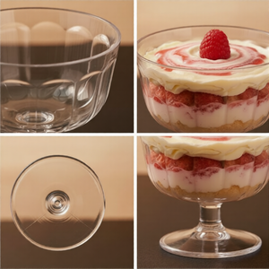 ถ้วยไอศกรีมพลาสติกใสทรงเตี้ยแบบวินเทจ ผลิตในไต้หวัน ยี่ห้อ Holar สำหรับจัดเลี้ยง บุฟเฟ่ต์ และร้านไอศกรีม - Product Image 4