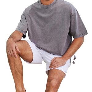 Camiseta de Algodón Puro de Buena Calidad, Estilo Vintage con Hombros Caídos, Lavado Ácido, Oversize, Personalizable con Logotipo Impreso - Product Image 2