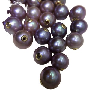Collar de Perlas de Agua Dulce Naturales de 9-10 mm con Baño de Oro de 18K, Color Morado, con Cadena de Aguja Universal S925 - Product Image 5