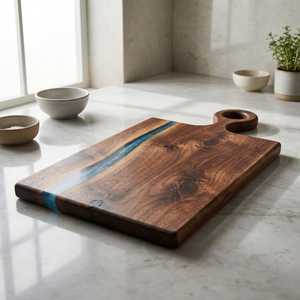 Hand Crafted River Resin Acacia <b>Wood</b> Board | Handmade Cutting & Serving Board - Product Image 2