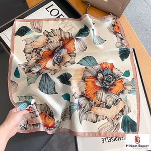 Premium Printed Short <b>Scarf</b> Fabric OEM ODM White Label Textile Manufacturer Custom Fabric Products - Product Image 5