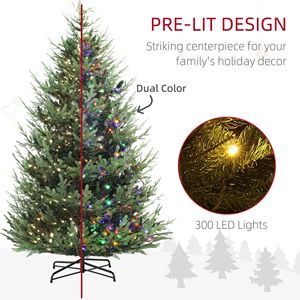 "9ft Artificial Christmas <b>Tree</b> with 300 LED <b>Lights</b> & Wide Metal Base-1939 Branch Tips-Green" - Product Image 4