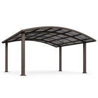 Abri de stationnement pour 2 voitures Angye, moderne et luxueux, personnalisé pour villa, avec toit en aluminium thermolaqué et auvent imperméable