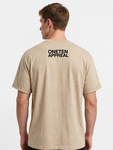 Oneten Apparel Camiseta de manga corta beige para hombre, cuello redondo, estampado gráfico de animales, top informal - Product Image 2