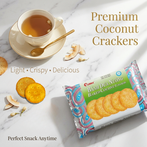 Gourment Unique Coconut Crispy Coconut Crackers Sweet 160g Round Snack | ODM Available - Product Image 1
