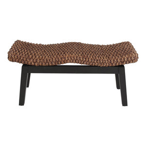 Banco de mimbre tejido hecho a mano natural para asientos interiores y exteriores Bancos de patio - Product Image 5