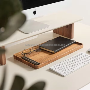 Organisateur de bureau en bois de hêtre fait main, durable, style moderne et luxueux, taille et couleur personnalisables pour le rangement du bureau et de l'espace de travail - Product Image 1