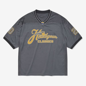 เสื้อเจอร์ซีย์สไตล์เรโทรสำหรับผู้ชาย - เสื้อยืดสีเทาเข้มแนวสตรีทแวร์พร้อมลายกราฟิกหมายเลข 20 - Product Image 2