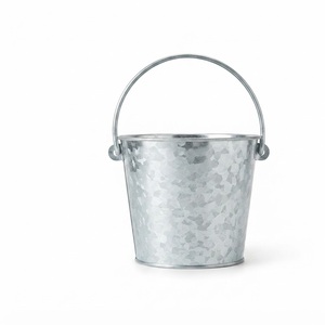 Galvanized Iron <b>Bucket</b> with Handle Farmhouse Flower Pail Vintage <b>Tin</b> Container for Party Decoration and Household Cleaning - Product Image 1