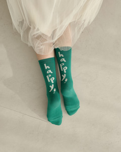 Calcetines de Algodón Tejido para Mujer, Color Blanco y Verde, Transpirables, para Uso Diario, Temporada de Primavera, Ajuste Regular - Product Image 3