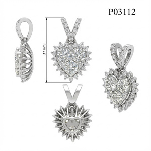 Chine Usine Fine Jewellery Personnaliser Haute Qualité 18k Solide Or Blanc Réel Diamant Coeur Collier Pendentifs Pour Cadeau Femmes - Product Image 4