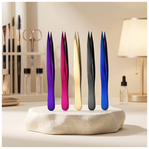 Pince à épiler professionnelle pour sourcils en acier inoxydable, pince à épiler de précision pour le modelage des sourcils, l'épilation du visage et le soin de la beauté - Product Image 1