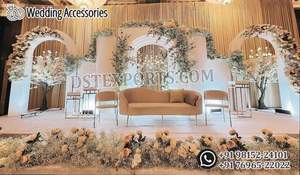 Arco de Madera Blanco Premium para Bodas, Escenario para Recepción de Bodas Musulmanas, Decoración de Fondo para Nikah, Elegante Decoración para Walima - Product Image 5