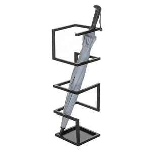 Porte-parapluie en métal noir de qualité supérieure, support à parapluies en fer design moderne pour la maison, le bureau, la décoration du hall d'hôtel - Product Image 1