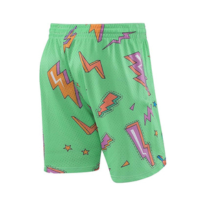 Pantalones Cortos Deportivos para Hombre, Estampado de Rayos Verdes, Ecológicos, de Secado Rápido, Transpirables, con Cordón Ajustable en la Cintura, Diseño Geométrico, para Verano - Product Image 6