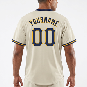 Maillot de baseball personnalisé pour homme, col en V, impression du nom et du numéro de l'équipe, polyester respirant, manches courtes, coupe classique, toutes saisons - Product Image 3